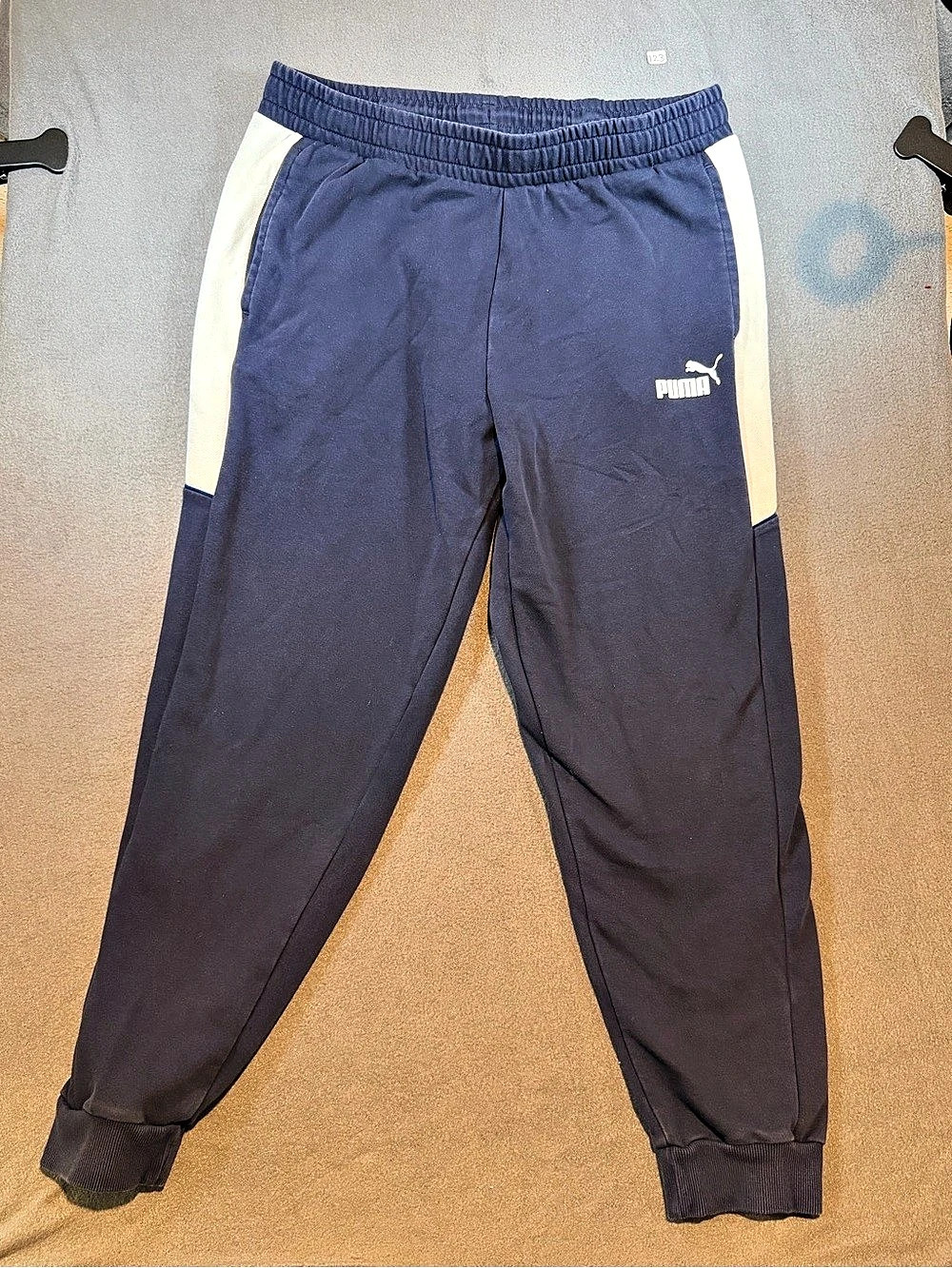 Puma Color Block Joggers Blue & White Size XL